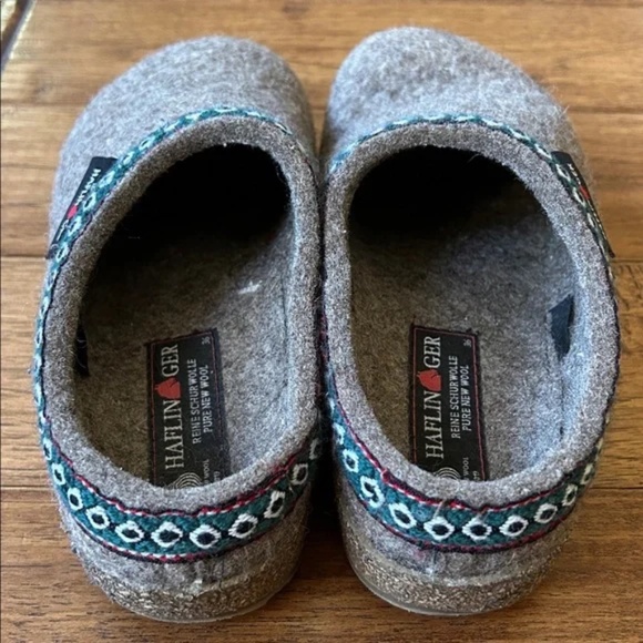 Haflinger Wool Felt Grizzly GZ Clog Slippers House Shoes Earth Tan Size 36 - Picture 7 of 10